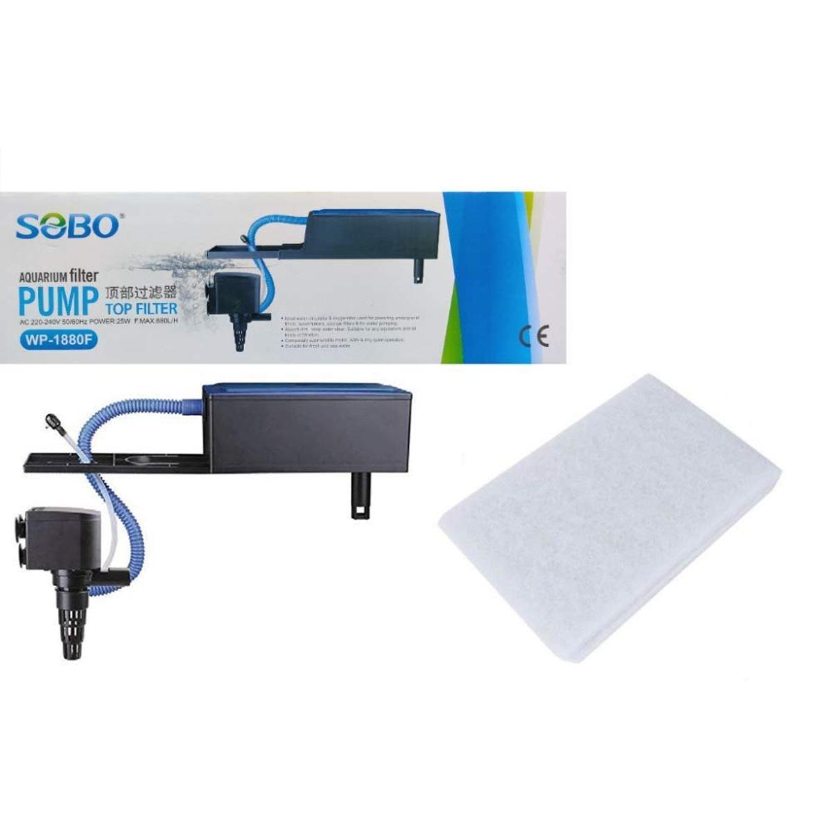 Live with Alive SOBO Aquarium Top Filter WP-1880F (Free!!! Filter Sponge 1 feet)