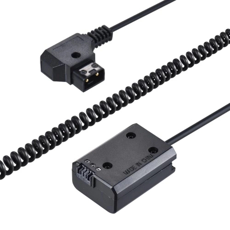 V-Mount / Anton Bauer D-Tap To NP-FW50 DC Coupler Power Dummy Battery Adapter Coiled Cable for Sony A7 A7Ii A7S A7R A7Sii A7Rii A6500 A6300 A6000 A5000 A5100 Nex-5 Nxx-7 Camera. 