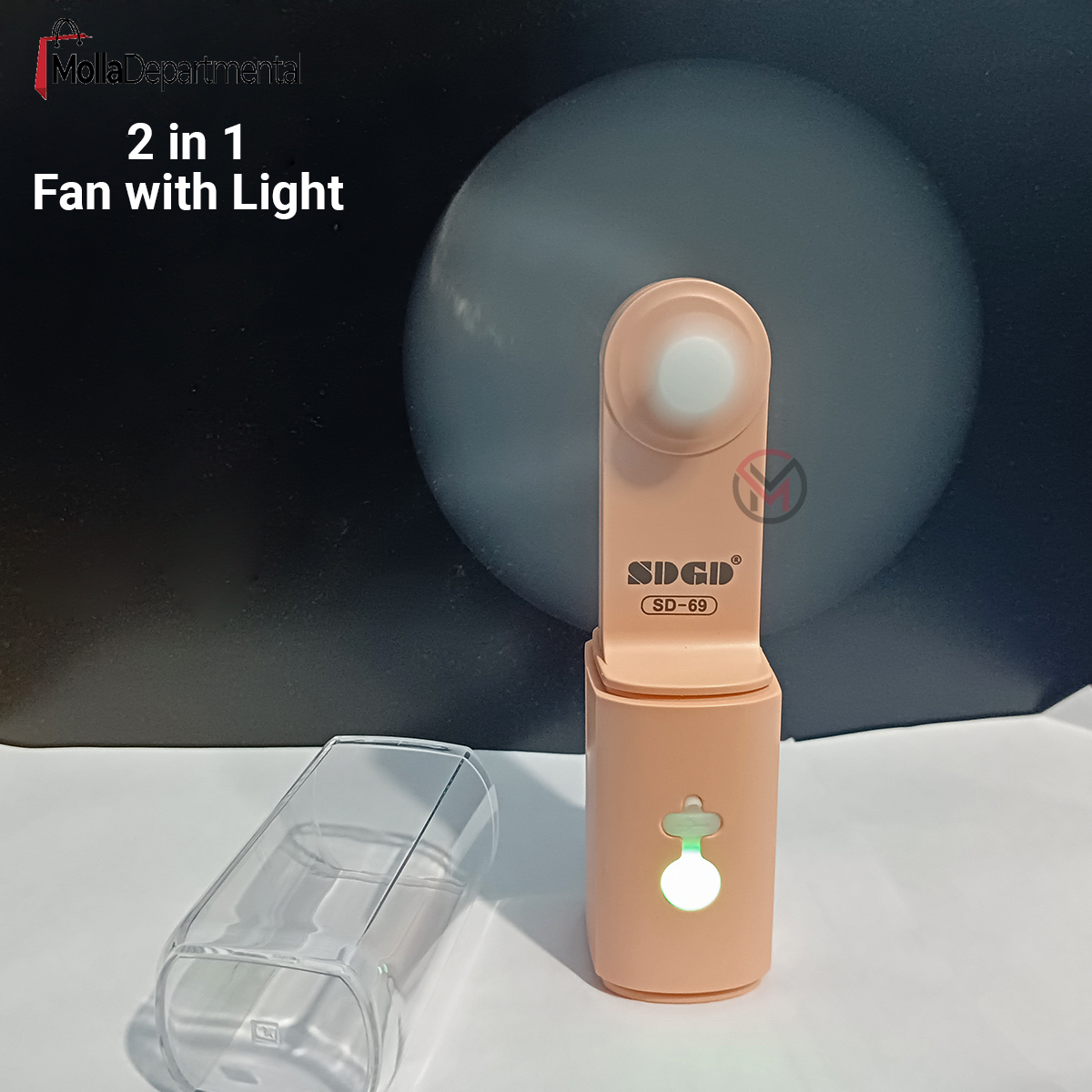 SD-69 Mini Pocket Fan With Troch Light Rechargeable Powerful Fan Foldable wing with Torch and Flashlight