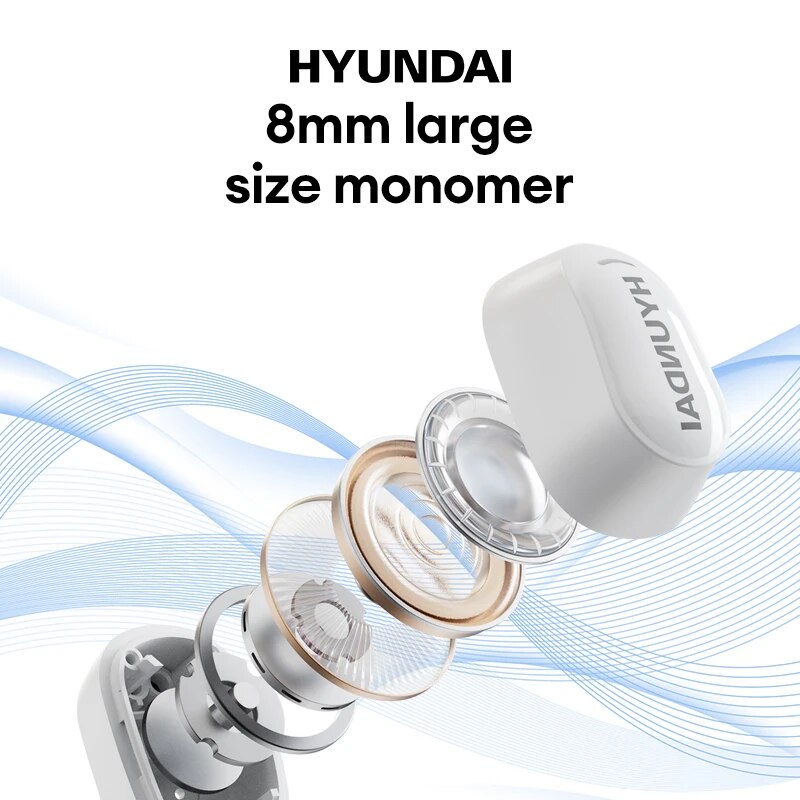 HYUNDAI HY-T08 Bluetooth 5.3 Ear Clip Earbuds Low Latency Gaming Headset HD Call Noise Reduction Earphones Sport Headphone with. 