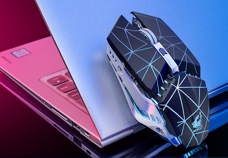 Free Wolf X11 2.4GHz Wireless Mouse rechargeable luminous mechanical gaming mouse Wireless Computer Mouse hot sell. 