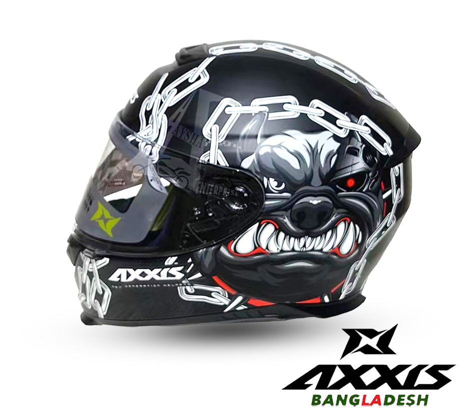 Full Face Axxis Eagle Cyber Bull A1 Matt White. 