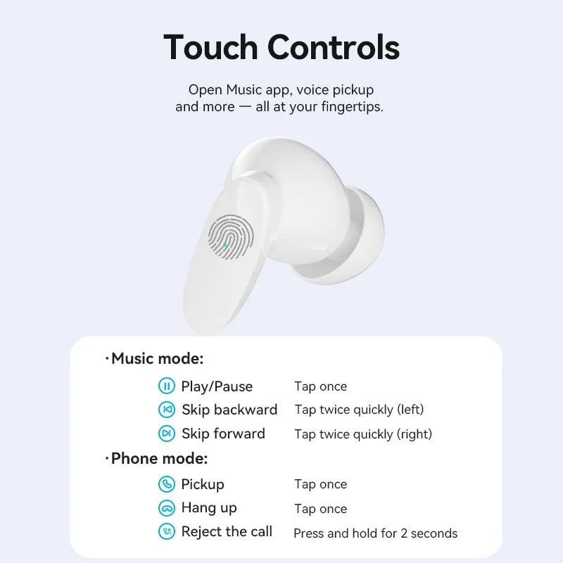 Vention Bluetooth 5.3 Earphone Wireless Earbuds Headset Smart Noise Canceling Sport Gaming Sweatproof Built-In Microphone Touch. 