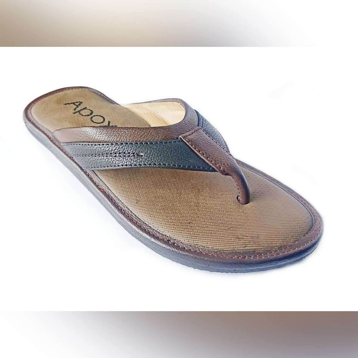 Fashionable Leather Sandal for Men (Chocolate). 