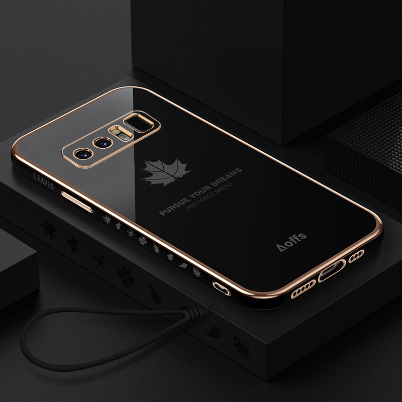 【3C VictoryEagle】Maitus for Samsung Galaxy Note 8 Luxury cover bling plating cute Leaf girl cases full camera lens protector table bumper soft silicone phone case. 