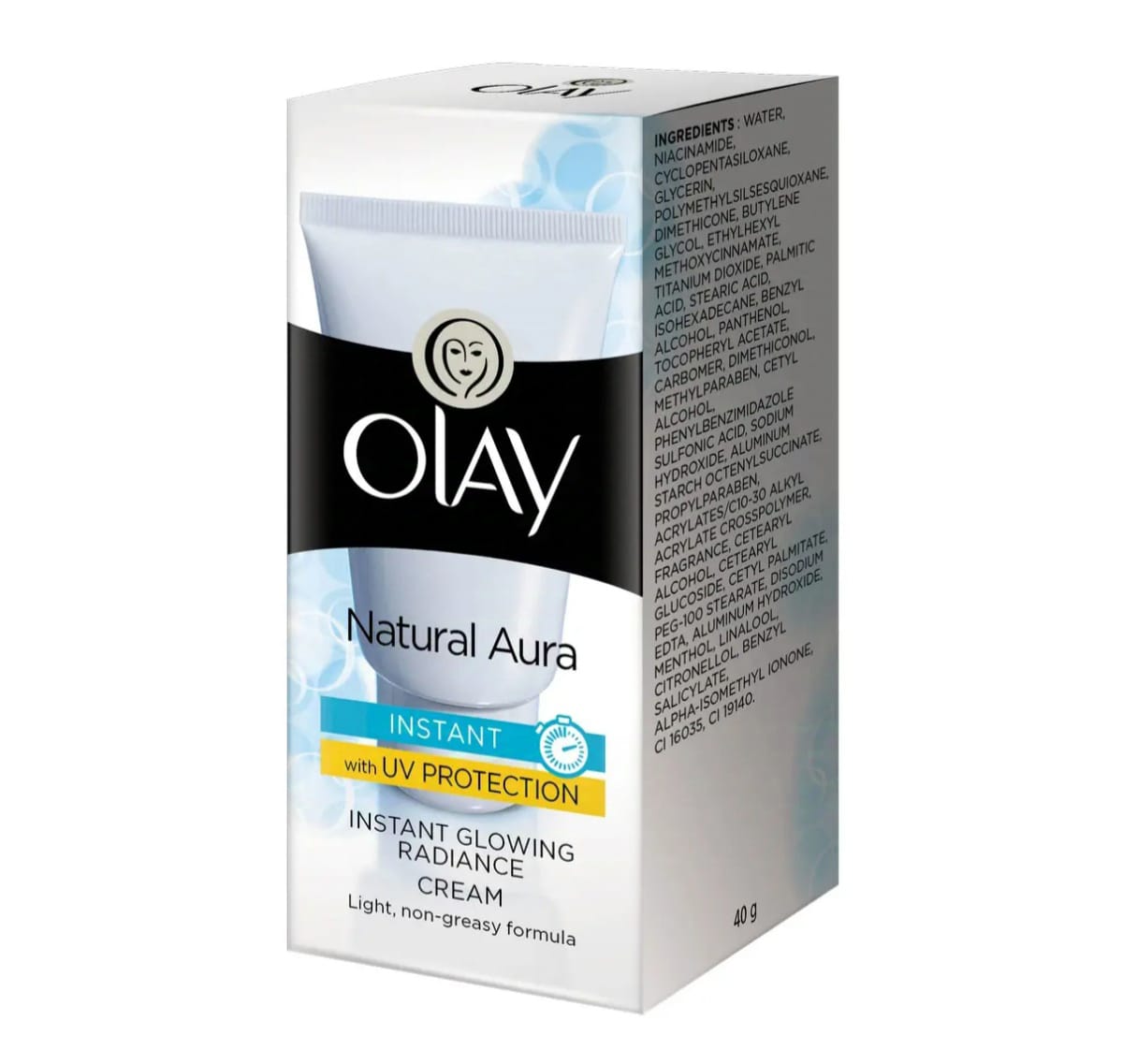 Olay Natural Aura INSTANT with UV PROTECTION INSTANT GLOWING RADIANCE CREAM 40g - Day Cream. 