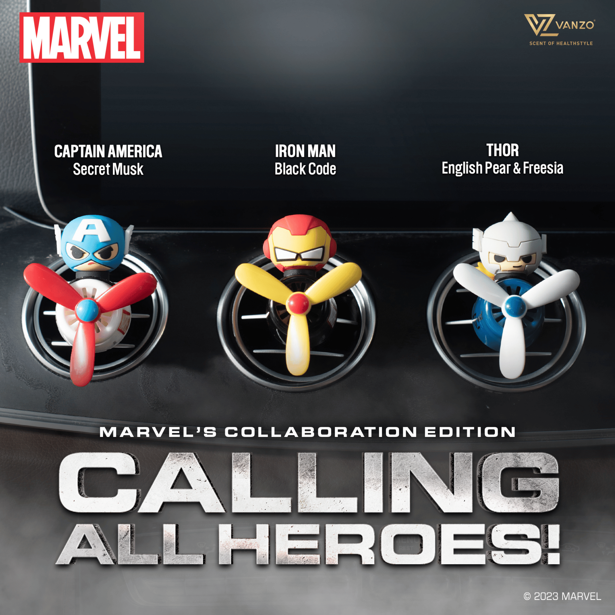 VANZO Marvel Series Car Vent Perfume 4g x 2 (Iron Man). 