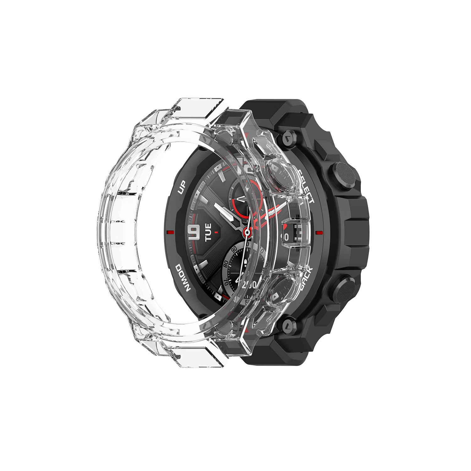 Applicable Amazfit T-Rex Huami A1918 Watch case TPU Transparent T-Rex Pro Protective Shell. 