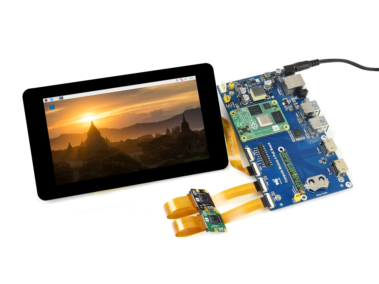 Waveshare Raspberry Pi Compute Module 4 IO Board With PoE Feature, For All Variants Of CM4, Gigabit Ethernet RJ45 with PoE. 