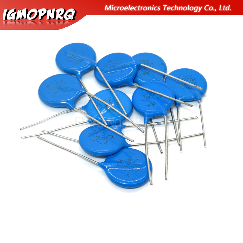 50PCS Varistor 14D151K 14D201K 14D220K 14D221K 14D270K 14D431K 14D470K 14D471K 14D561K 14D621K 14D680K 14D821K piezoresistor. 