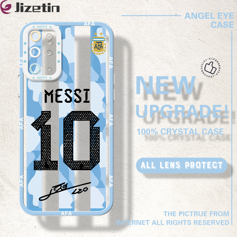 Jizetin for Samsung S20 Plus Back Cover Crystal Transparent Football Star For Boys Soft Full Camera Cover Protection Phone Cases