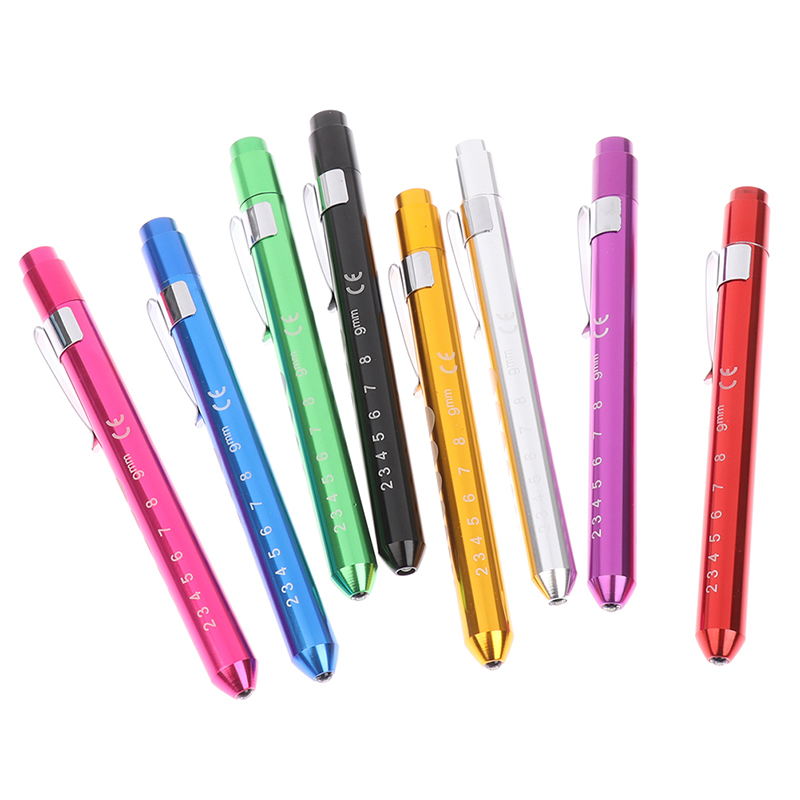 LED Flashlight Work Light First Aid Pen Light Torch Lamp Pupil Gauge Measurement. 