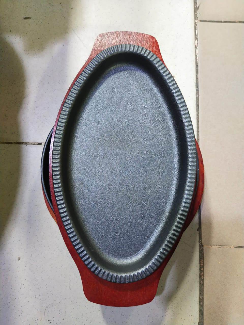 10" Cast Iron Sizzle Platter Steak Sizzler Serving Plate Sizzling Dish