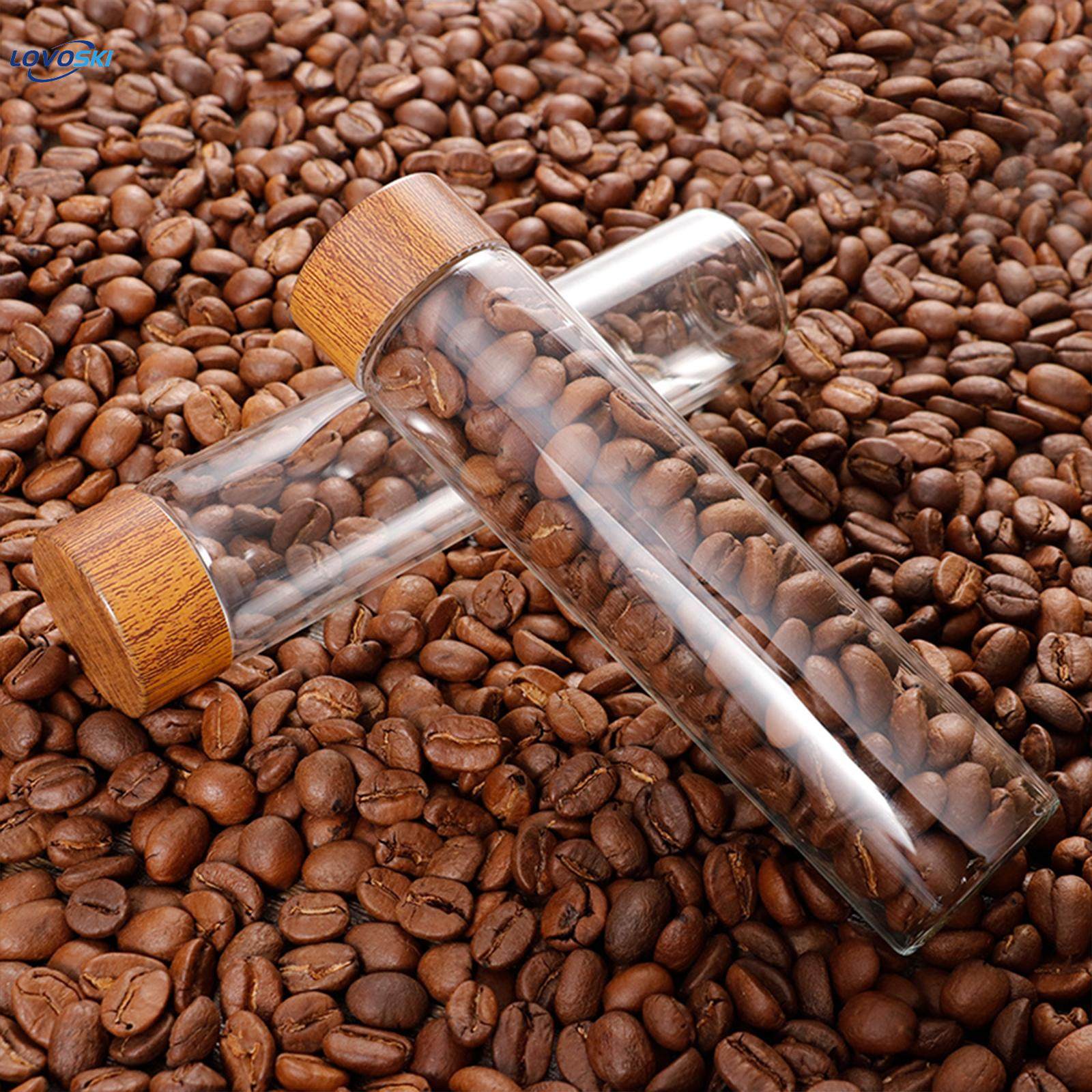 Coffee Bean Dispenser with Display Rack for Coffee Shop Countertop Bar. 
