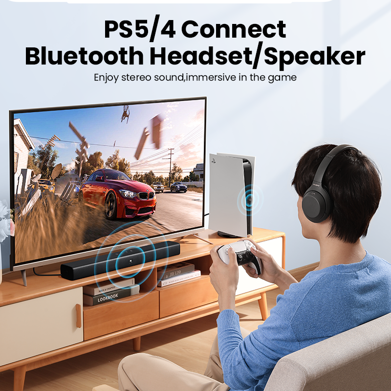 UGREEN USB Bluetooth 5.0 Transmitter Audio Adapter for Nintendo Switch, Switch Lite,PS4, PS4 Pro. 