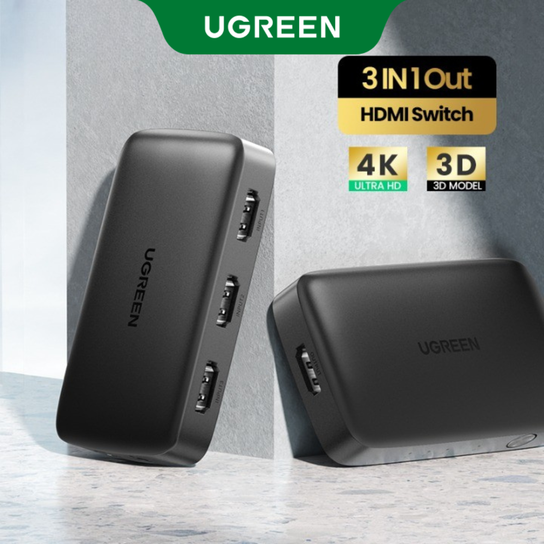 UGREEN HDMI Switch 4K 3 Ports HDMI Switcher Hub Adapter Splitter with IR Remote Control for PC  Xbox 360 One PS4 PS3 Nintendo Switch Blu-ray player Apple TV Roku Fire Stick. 