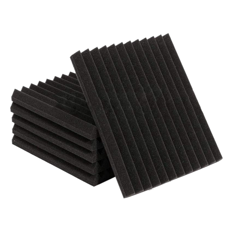 144 Pcs Sound Insulation Board Acoustic Panel Studio Foam Wedge Fireproof Soundproof Cushion Wall Board,2.5 x 30 x 30cm. 