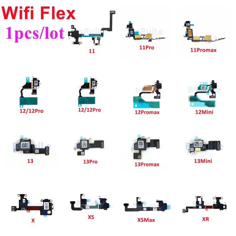 BaRuiLe 1pcs Wifi Antenna Flex Cable For iPhone X XS Max XR 11 12 13 Pro Max Mini Wi-Fi Signal Bluetooth Ribbon Replace Parts