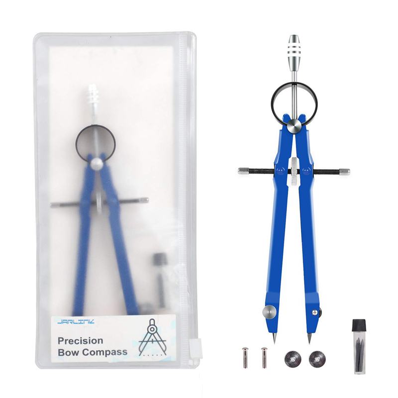 Professional Compass, Compass Geometry Set with Lock, Math and Precision Compass, Metal and Durable for Solid and Plane Precision Tool, Fit for Drafting, Drawing, Measuring. 