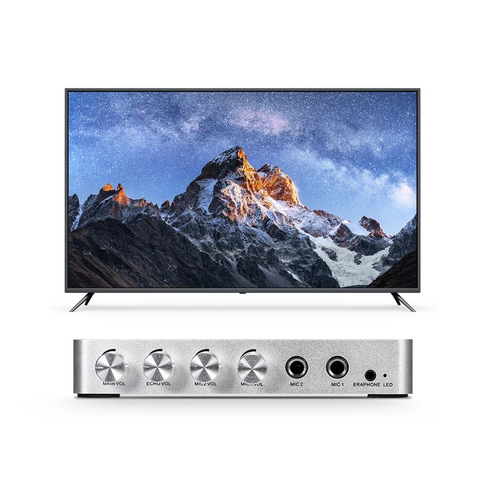 Karaoke Machine Karaoke Sound Mixer Portable Digital Stereo Audio Echo System 4K/2K HDMI Karaoke Amplifier with Dual Microphone. 