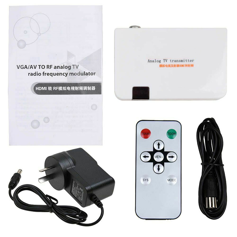 1080P HDMI-Compatible To RF Coaxial Converter Box Analog TV Transmitter With Remote Control Cable Signal Transmitter Adaptor New. 