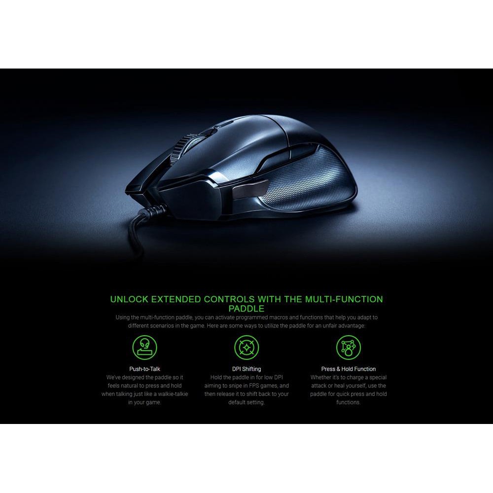 Razer Basilisk Essential Wired RGB Gaming Mouse 6400DPI Optical Sensor 8 Programmable Buttons Ergonomic Design. 