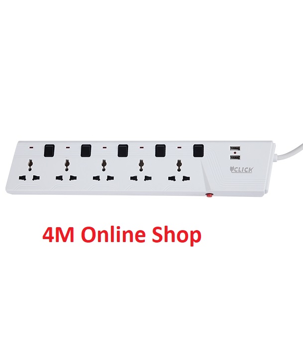 Click Super Multi-Plug With USB 2Pin 5SKT