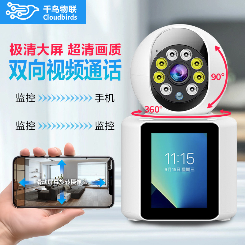 Thousand Bird IoT V360pro Home two-way video voice call surveillance camera 360 degree rotation indoors. 