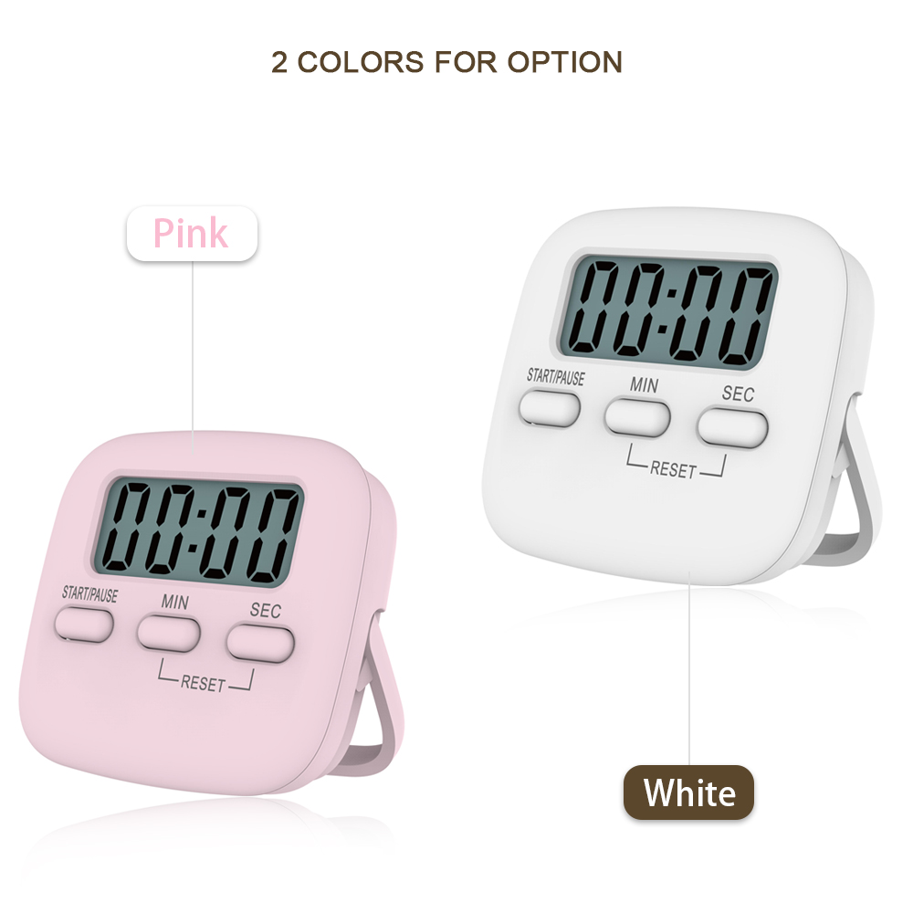 Portable Digital Kitchen Timer Magnetic Cooking Countdown Alarm with LCD Screen Stand for Study Sports Cooking Gaming Office. 