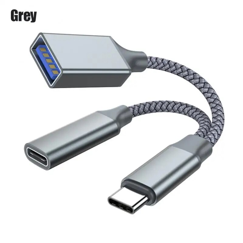 USB C To USB OTG Adapter 2 In 1 USB-C Splitter With Charging Type C OTG And USB A Female Port Converters Cale For Phone. 