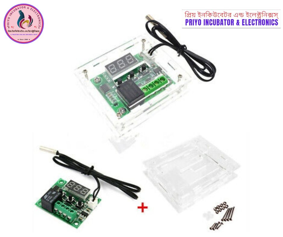 W1209 Circuit With W-1209 Case Shell , Digital Temperature Controller Circuit with Casing Clear Acrylic Case Shell. 