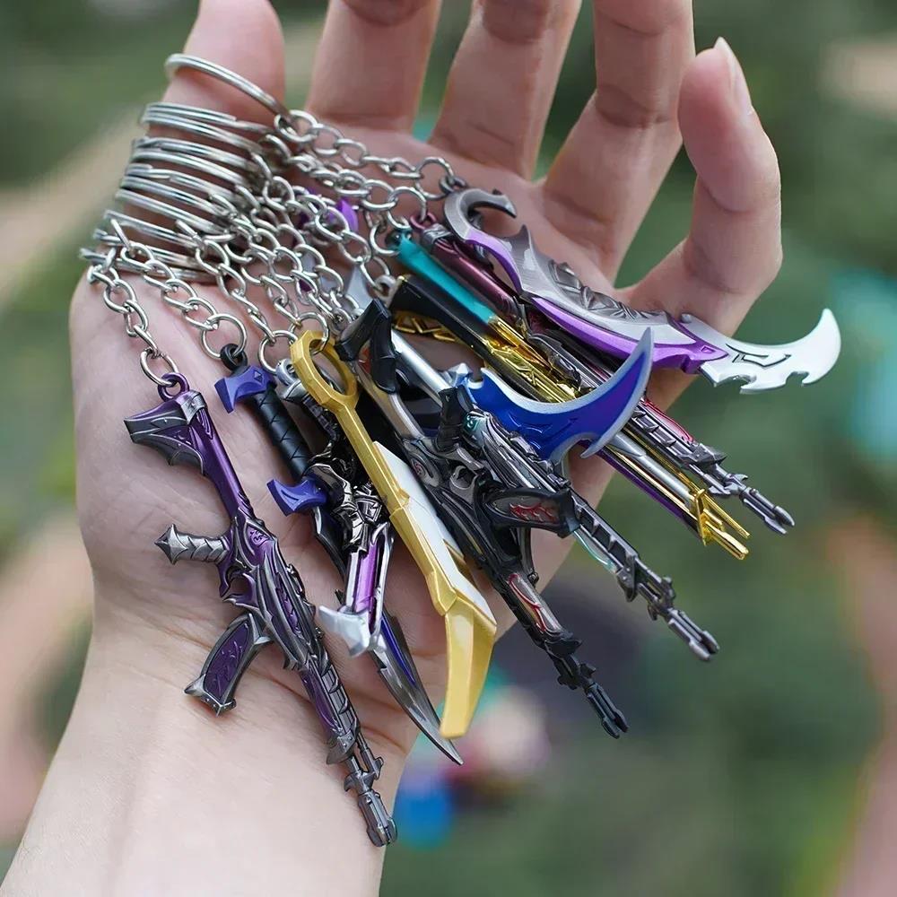 Valorant Keychains Set Reaver Karambit Knife Vandal Metal Game Peripheral Metal Model Keychains Pendant Gifts Toys. 