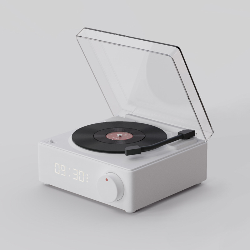 Atomic alarm clock sound, wireless Bluetooth creative small card, USB mini vinyl record player speaker. 