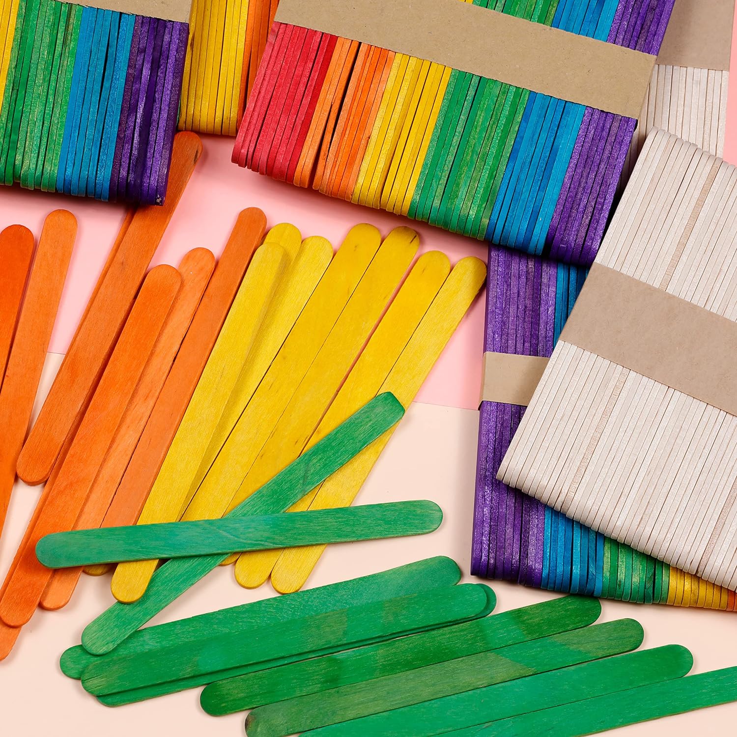 Colorations (100 pcs) Regular Colored Wood Craft Sticks Popsicle Sticks 4.5" inch Colored Popsicle Sticks for Crafts (5 Colors) Large Colorful Wood Craft Sticks for DIY Decor & Ice Cream. Bulk Wide & Jumbo Wooden Craft Popsicle Sticks for Kids. 