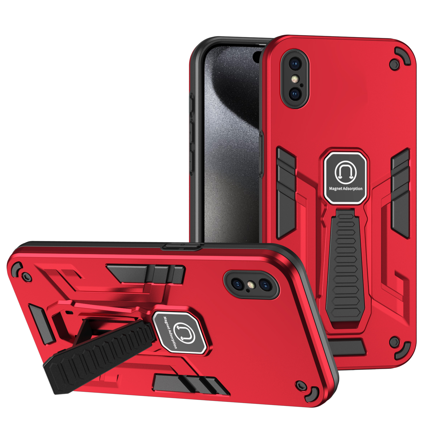 IPhone XS/X Case - Heavy Duty Hybrid Rugged Dual Layer Protective Shockproof Kickstand Cover With Ring Holder For Apple Iphone X Xs M - View #14