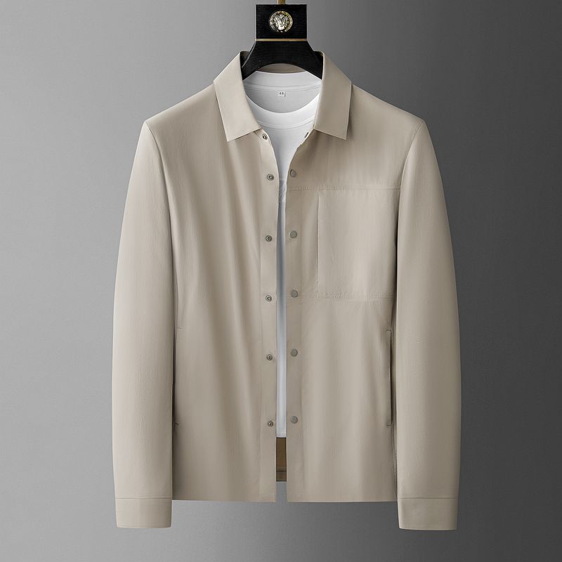 JSBD Light luxury Business style lightweight comfort elastic Spring and autumn high quality anti-wrinkle lapel jacket for men. 