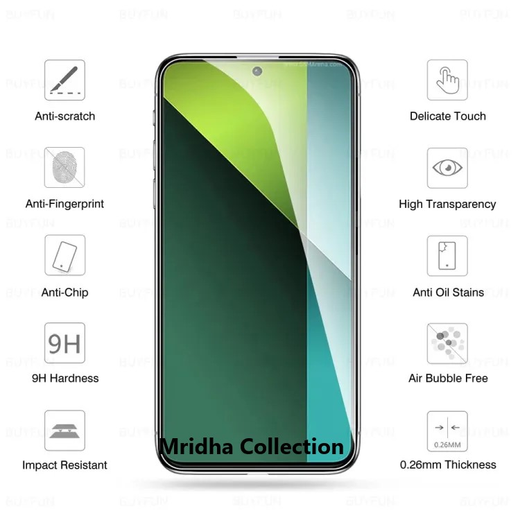 Xiaomi Redmi Note 13 4G Screen Protector 3D Tempered Clear Screen protector Gorilla Glass Transparent Clear Ultra Thin. 
