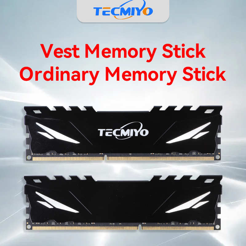 TECMIYO DDR3/ DDR3L 1333/1600 DDR4 8GB/16GB 2133/2400/2666MHz/3000MHz/3200MHz/3600MHz Desktop RAM with Heat Sink - 1 PC Black. 