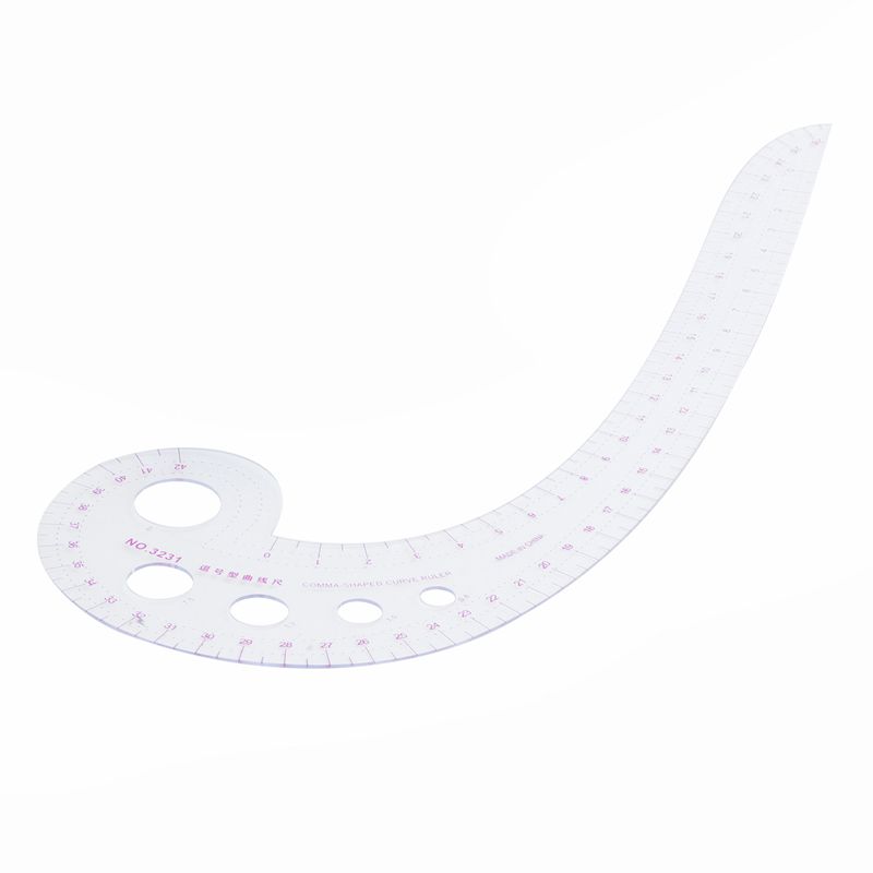 New ODIAL(R) 11.8" Long Comma haped Platic Tranparent French Curve Ruler pline. 