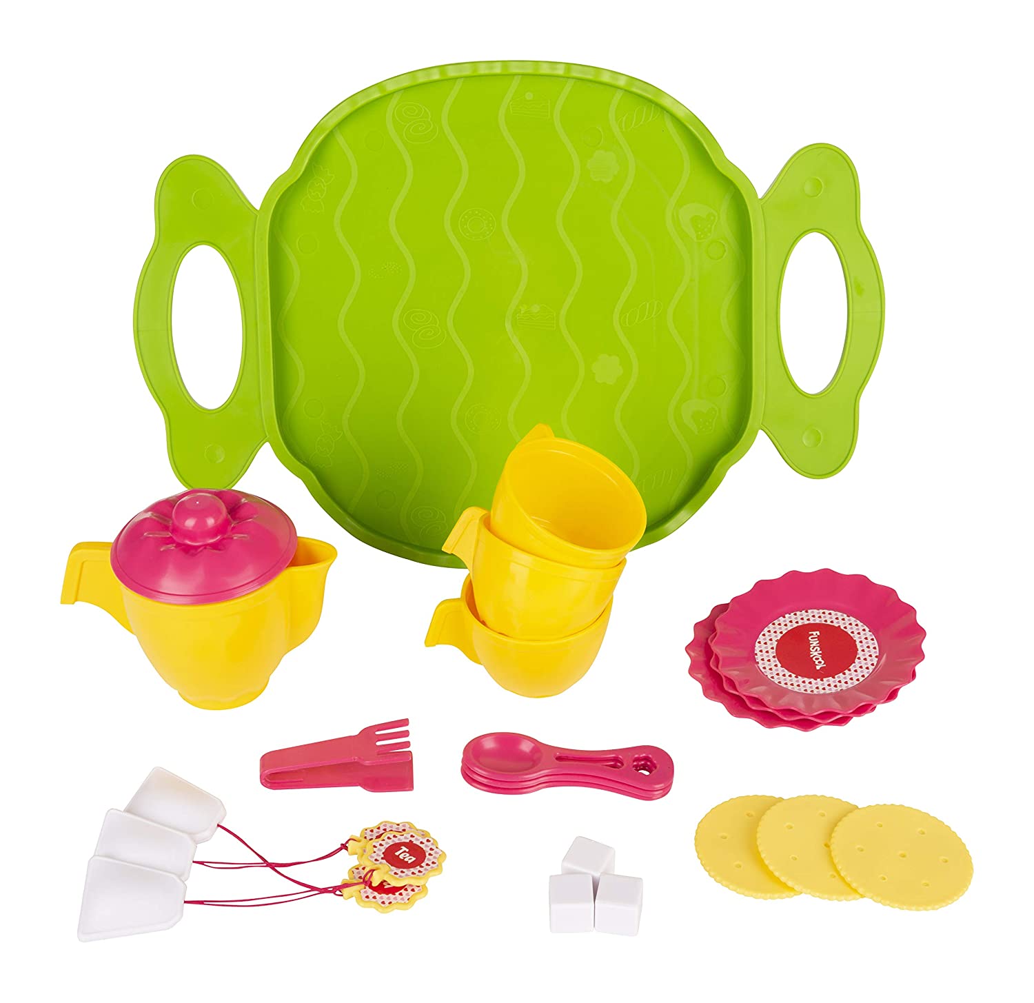 Giggles - Tea Party Set 22 Piece Colourful Pretend and Play  Language and Social Skills Role Play. 