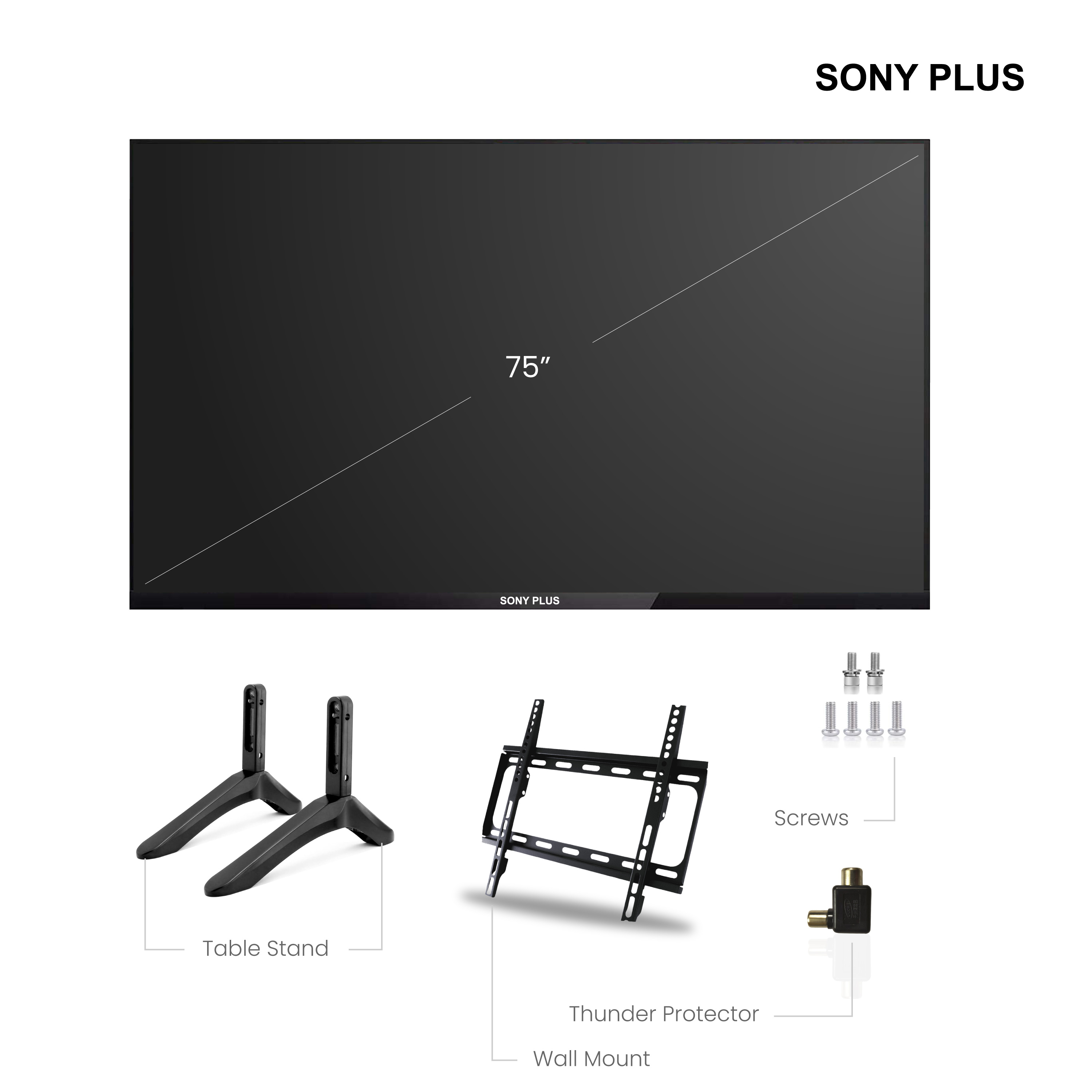 Sony Plus 75 inch Frameless Voice Control QLED TV Wi-Fi UHD 8K Supported Android Television. 