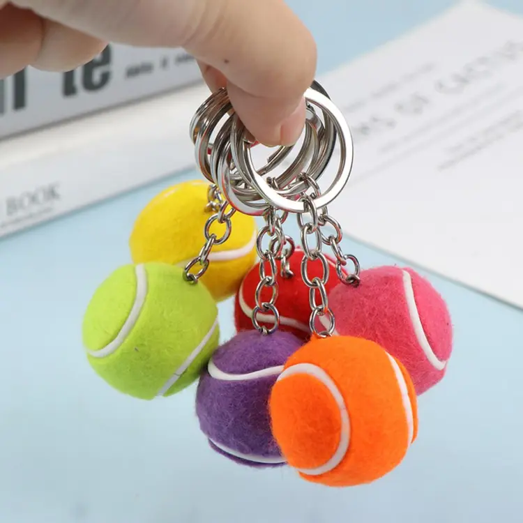 Mini tennis hot sale ball keychain