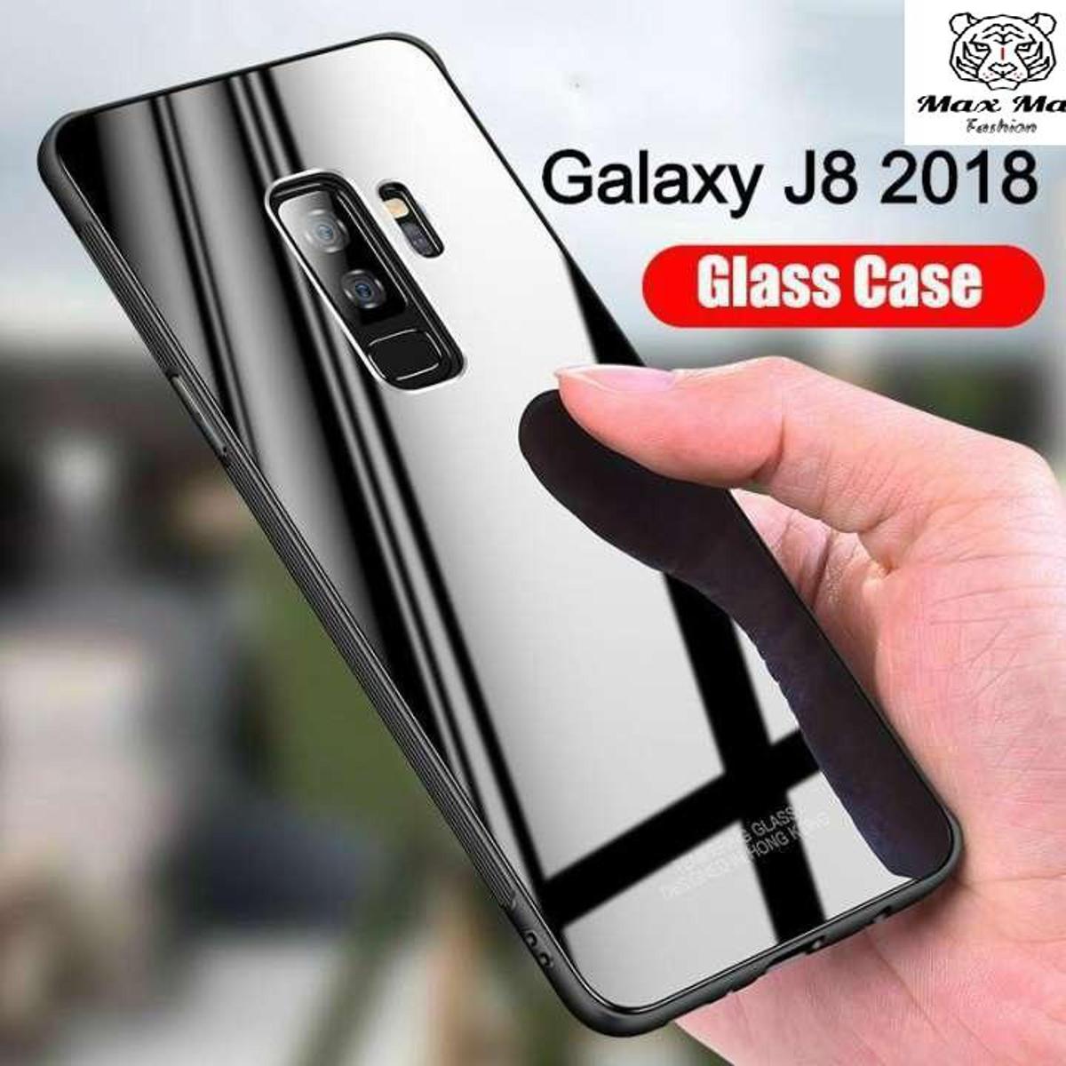 Samsung Galaxy J8 Back Cover Glass Case Black মোবাইল