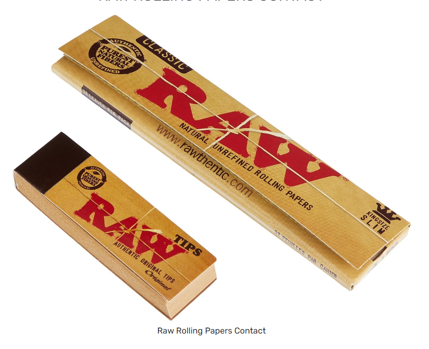 Raw Classic Natural Unrefined Rolling Paper King Size Slim With Tips 1 Piece