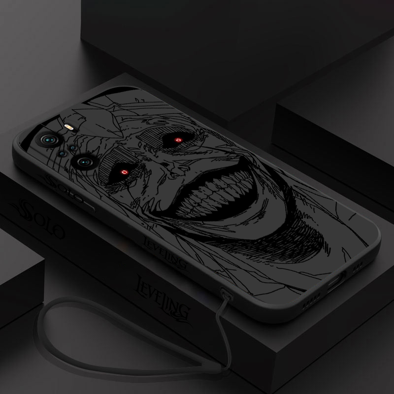 Solo Leveling Smiley For Xiaomi Redmi Note 13 12 12Pro 11 11S 11T 10S 10 Pro Plus 5G Liquid Left Rope Phone Case. 
