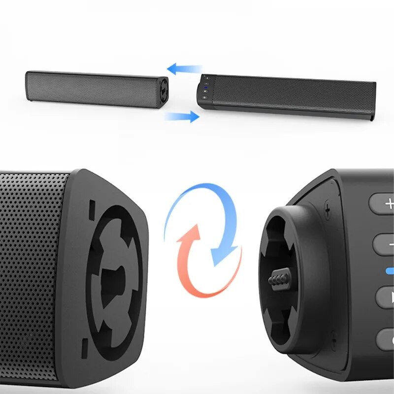 Separable Soundbar for TV with Subwoofer 360° Surround Stereo Wireless Soundbox Home Sound System TF Card AUX FM Radio Sound Bar. 