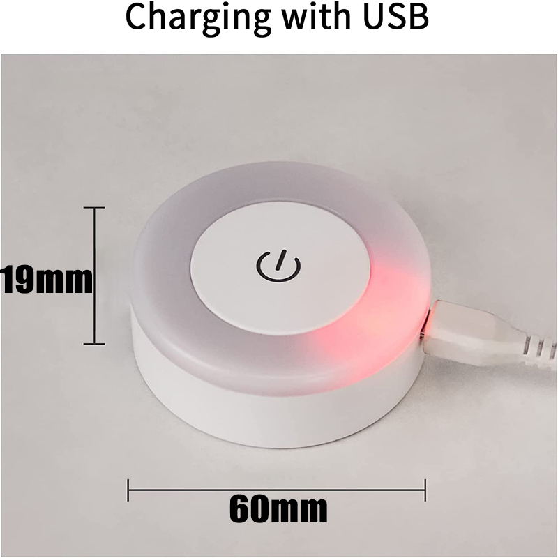 3 Mode LED Sensor Night Light Flashlight Magnetic Base Wall Light USB Rechargeable Round Portable Dimming Soft Light Night Light. 