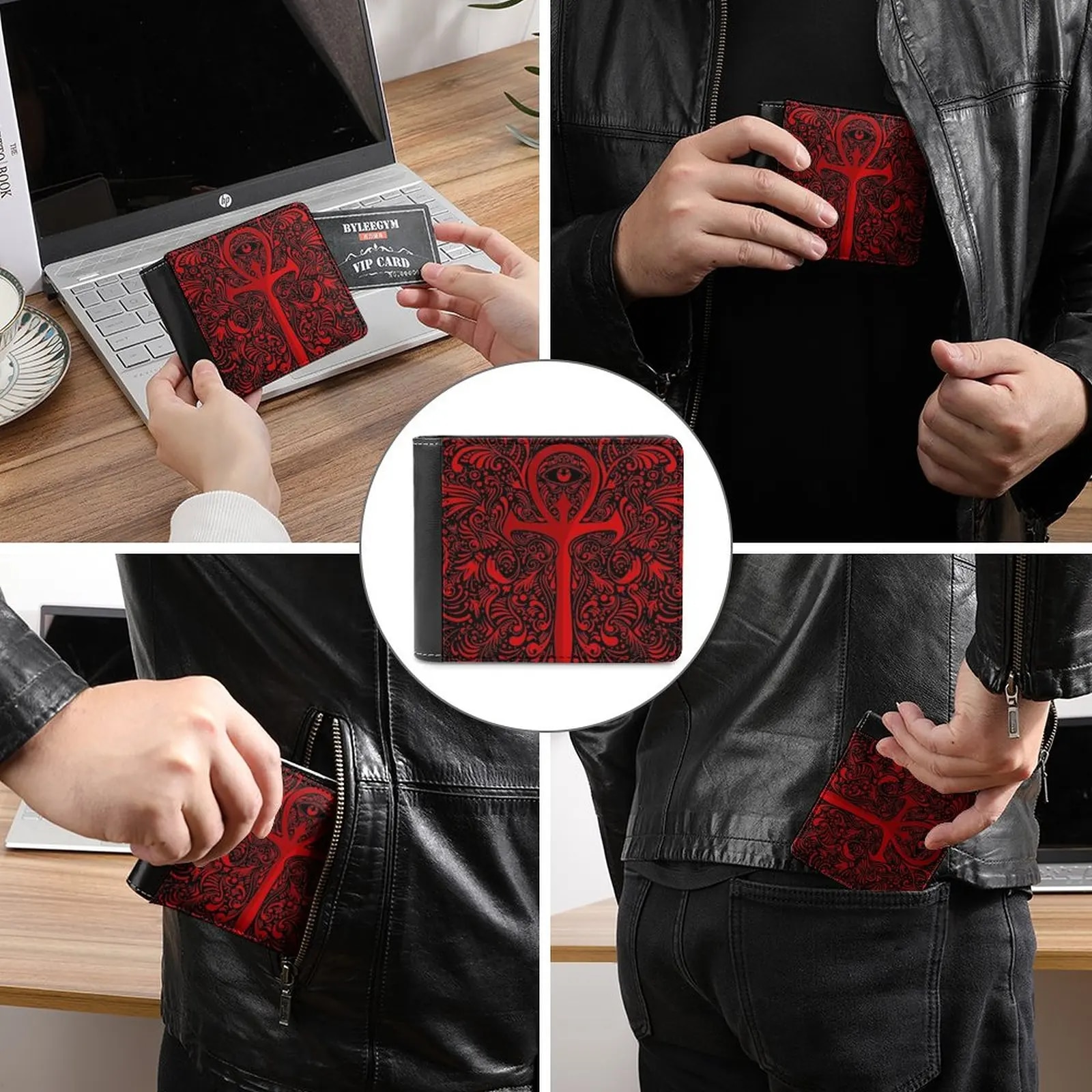 The Masquerade Men Wallet Pu Leather Short Male Purses Credit Card Wallet For Men Money Bag Ankh Vampire Rpg Vampire The. 