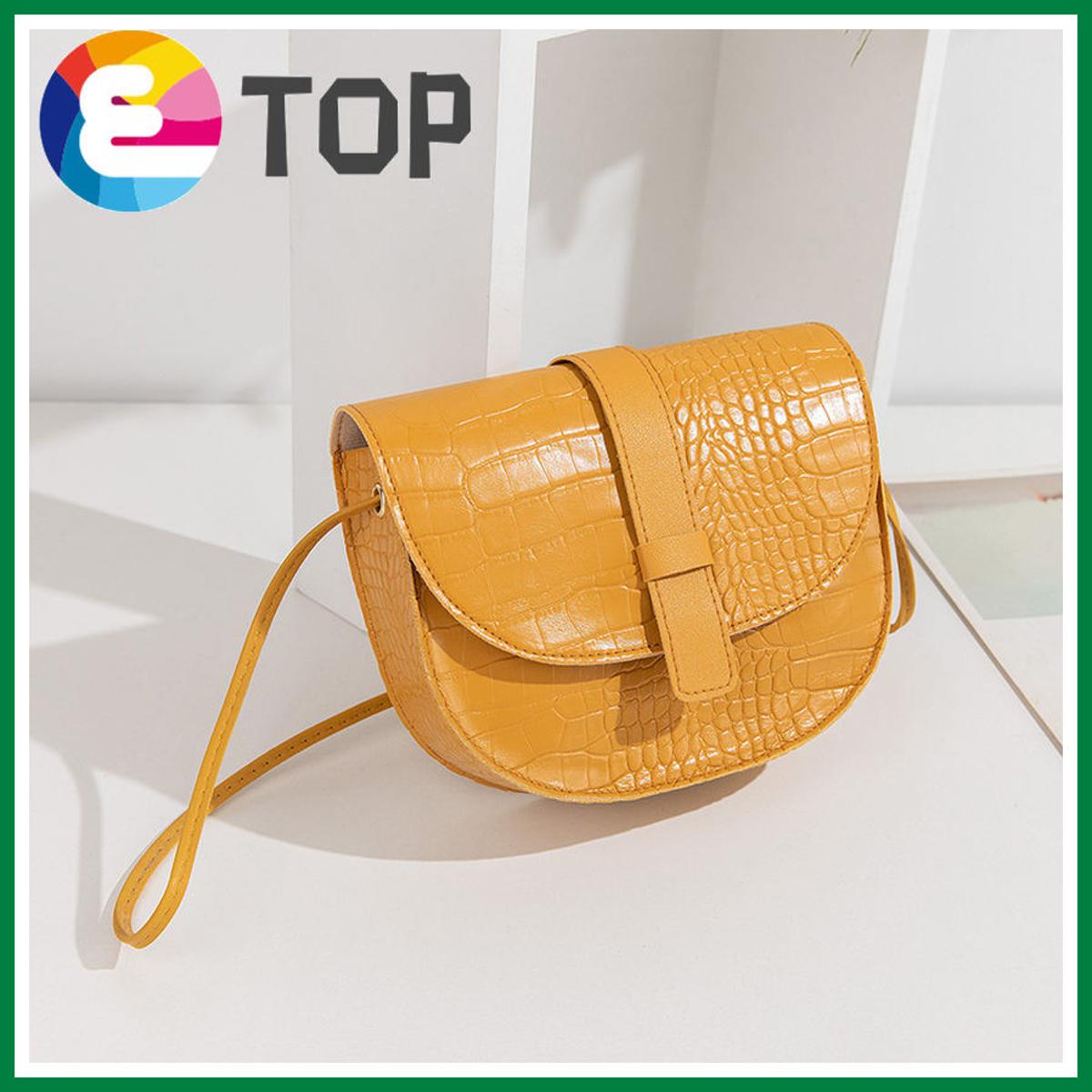 Winter Korean version of the crocodile pattern with tongue half round bag shoulder diagonal simple female bag