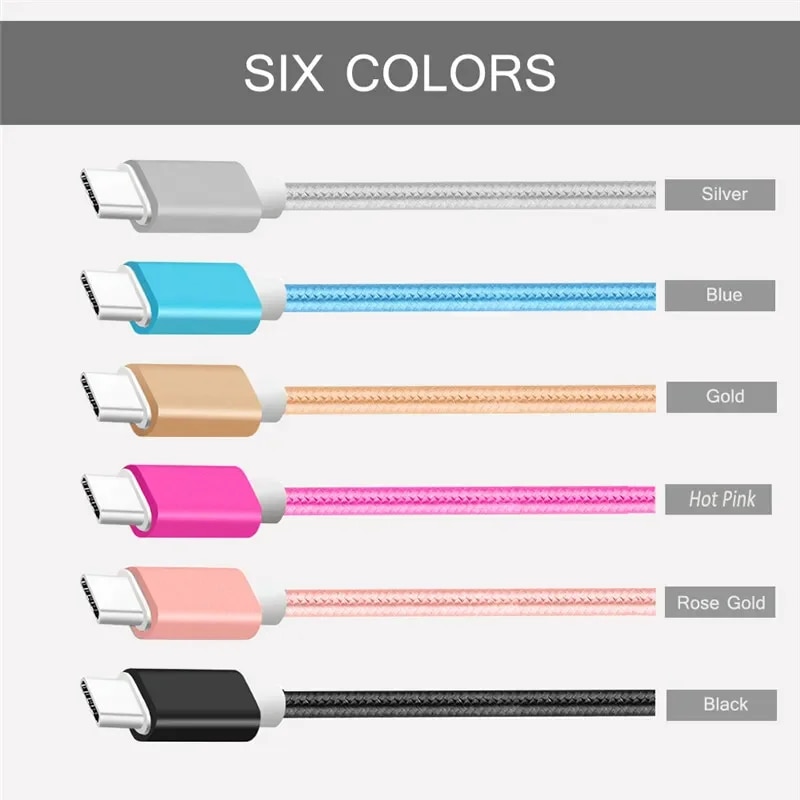 USB Type C Fast Charger Cable For Samsung S21 S20 FE S10 S9 Plus Note 20 Ultra A72 A52 A32 A22 5G M42 M32 Phone USB C Cable. 